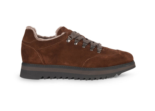 BARRETT - Pantofi tip hiking din piele intoarsa, cu siret, maro.