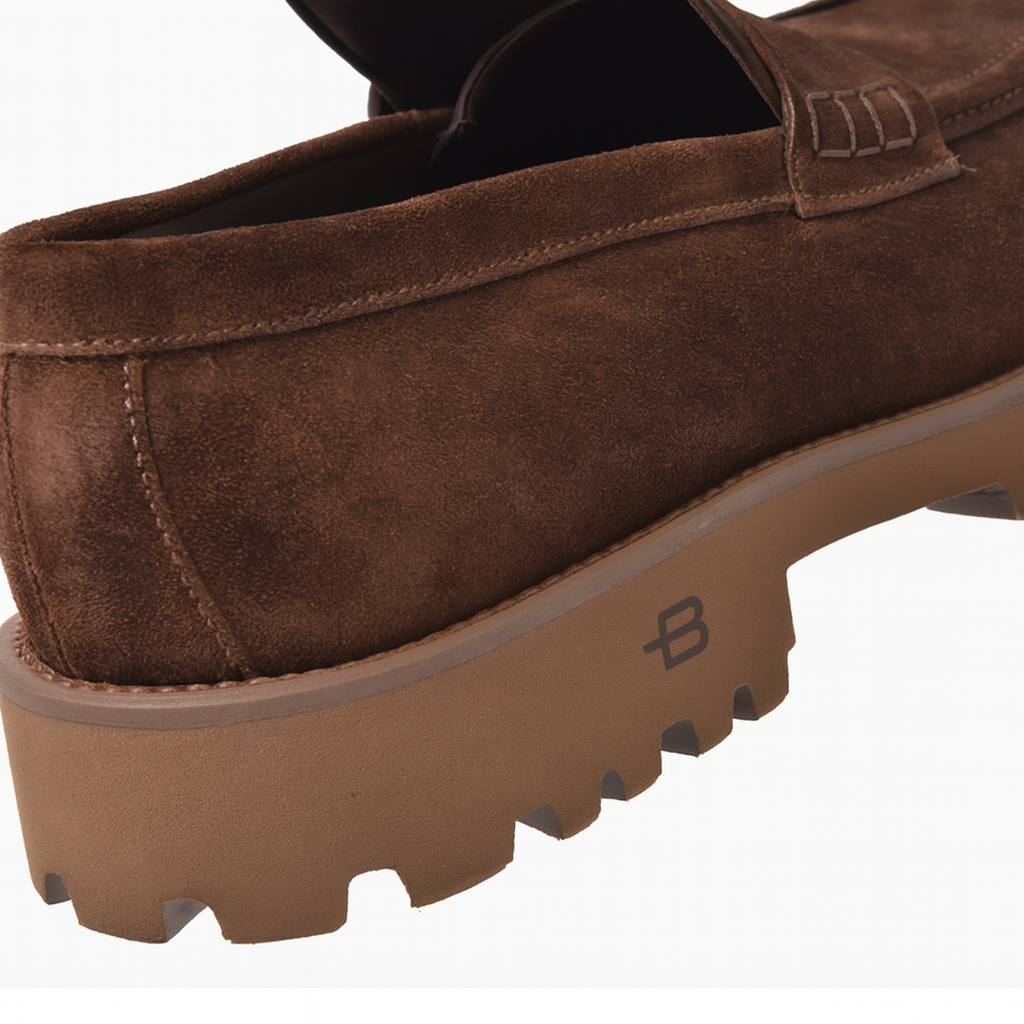 Baldinini - Loafers din piele intoarsa, culori disponibile maro si albastru