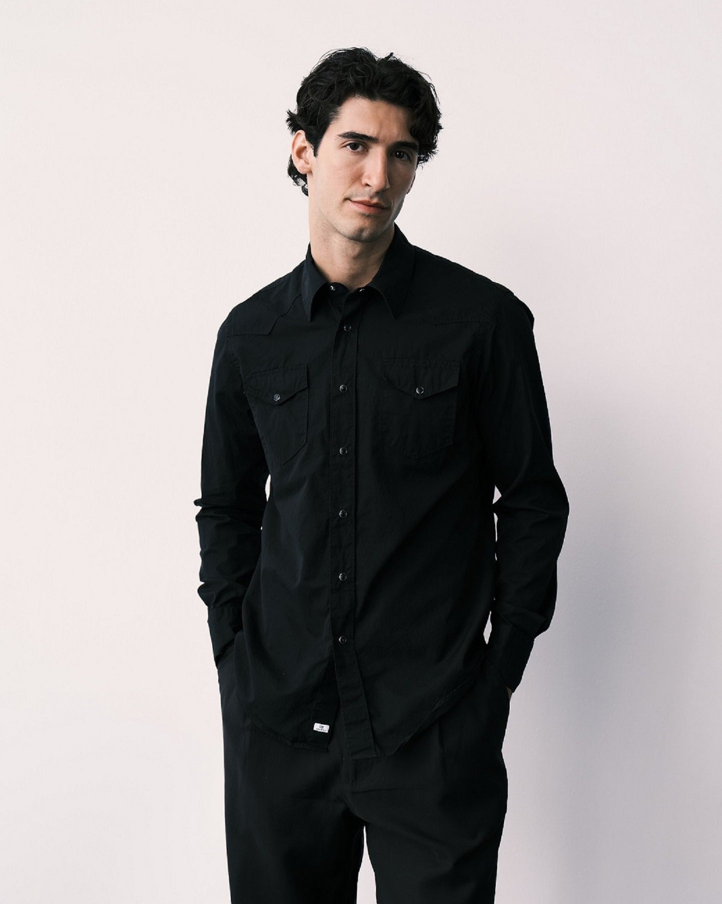 ALESSANDRO GHERARDI - Camasa model West, din 100% bumbac, negru.