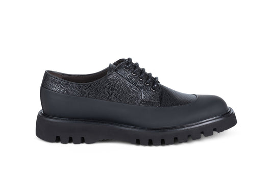 BARRETT - Pantofi din piele model Bastia, cu siret, negru.