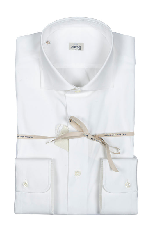 ALESSANDRO GHERARDI - Camasa alba, model clasic cu pense, din 76% bumbac / 21% poliamida / 3% elastan.