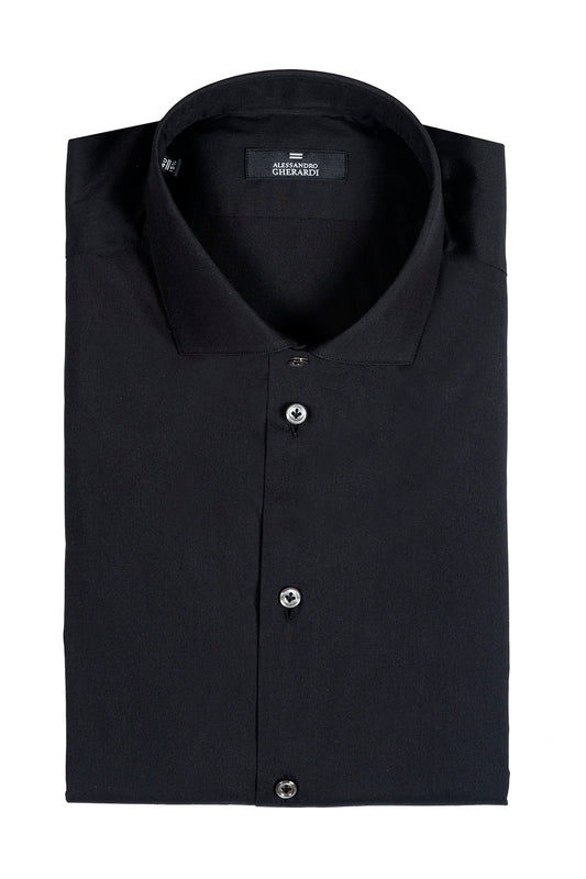 ALESSANDRO GHERARDI - Camasa neagra, model trim-fit, din 100% bumbac.