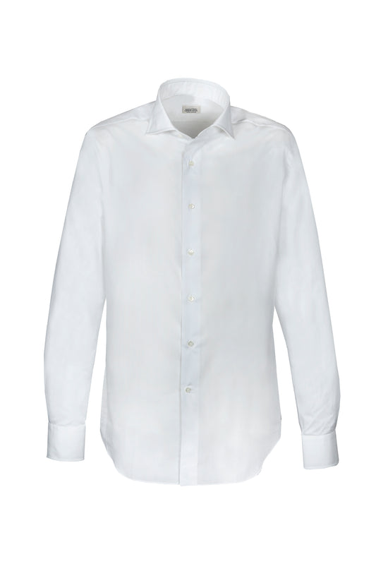 ALESSANDRO GHERARDI - Camasa alba, model trim-fit, din 100% bumbac.