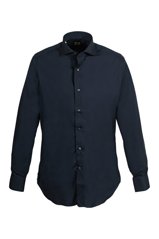 ALESSANDRO GHERARDI - Camasa bleumarin, model clasic cu pense, din 76% bumbac / 21% poliamida / 3% elastan.