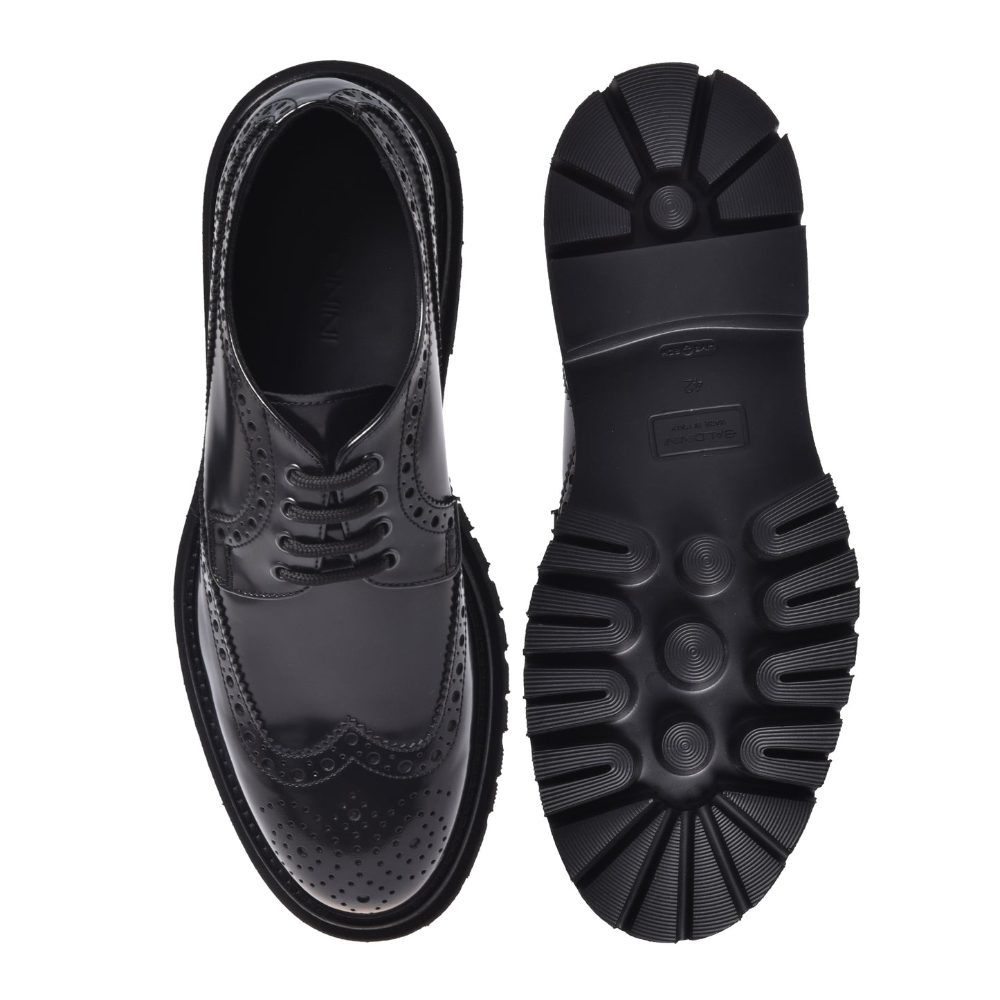 Baldinini - Pantofi din piele, cu siret, negru.