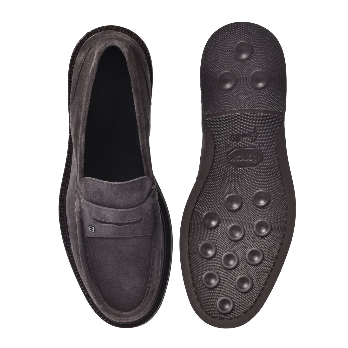 Baldinini - Loafers din piele intoarsa, gri.