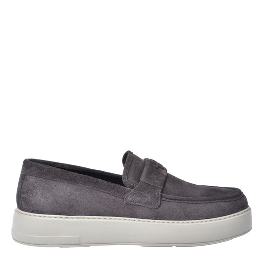 BALDININI - Loafers din piele intoarsa, gri.
