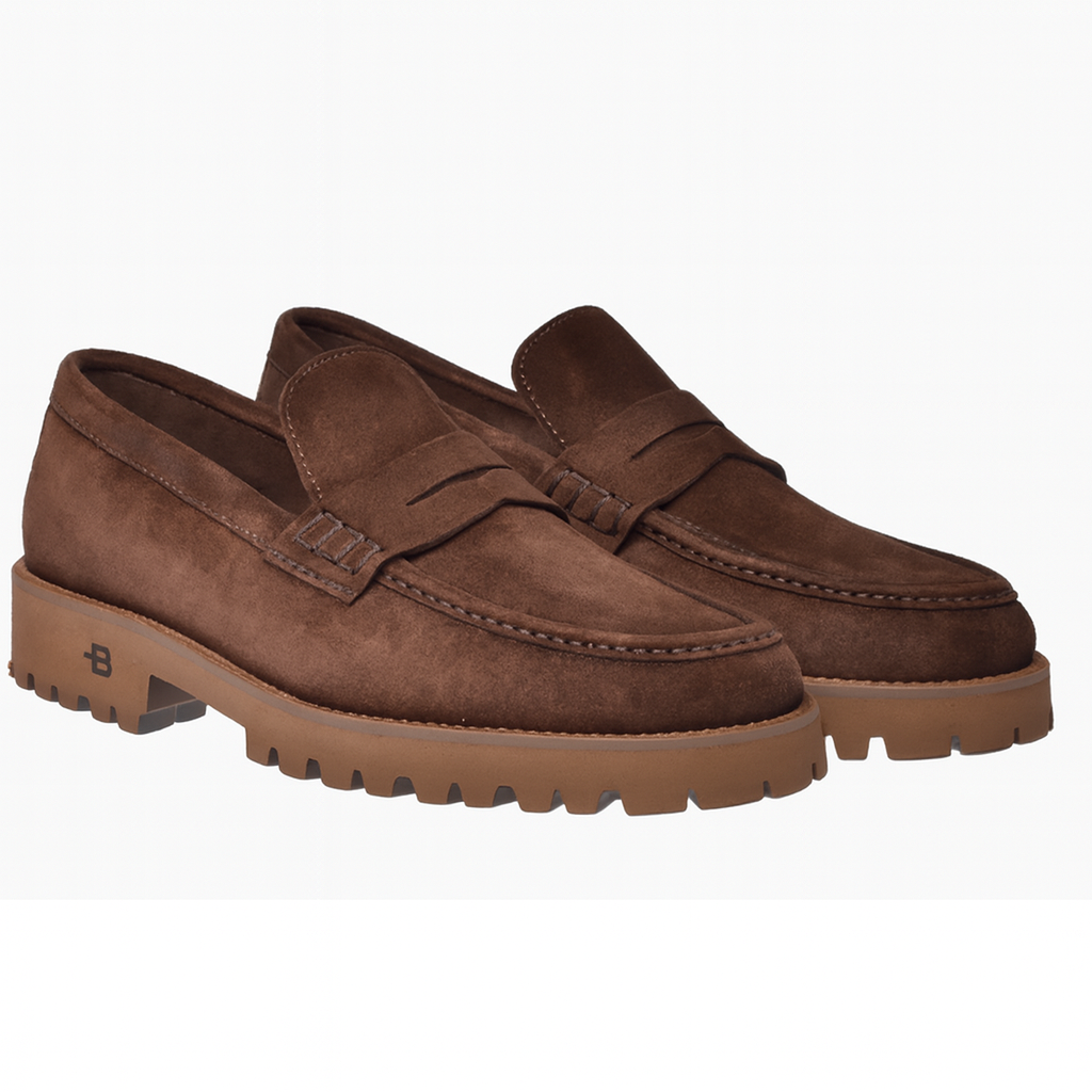 Baldinini - Loafers din piele intoarsa, culori disponibile maro si albastru
