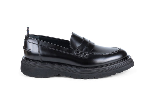 BARRETT - Pantofi tip loafers, din piele, cu talpa over-size, negru.
