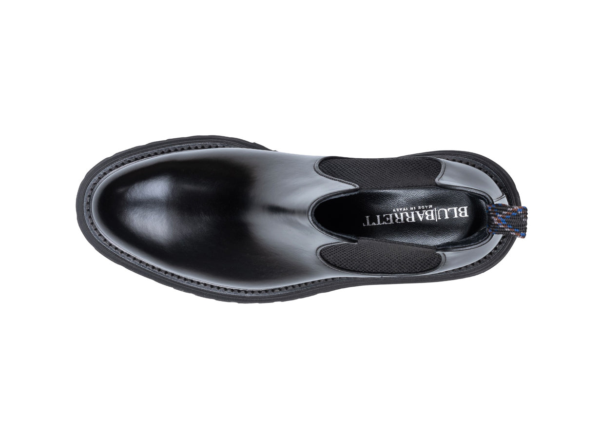 BARRETT - Ghete din piele cu insertii elastice, negru.
