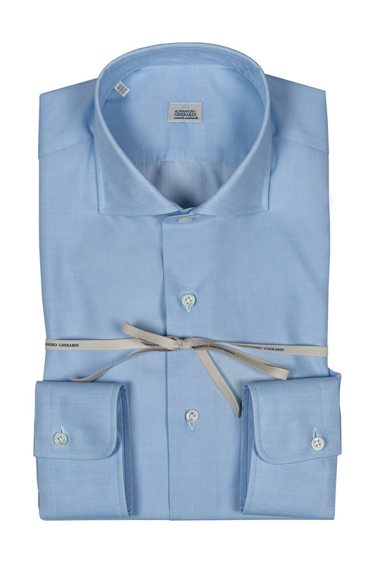 ALESSANDRO GHERARDI - Camasa bleu-sky, model clasic fara pense, din 100% bumbac.