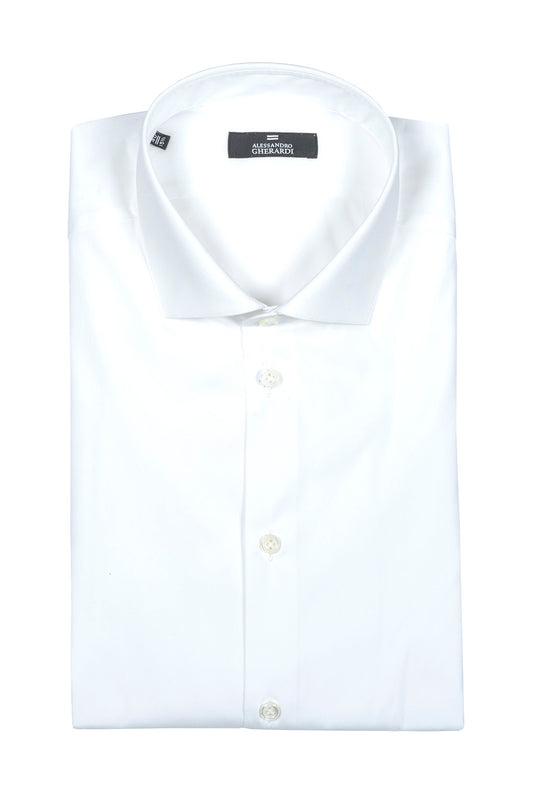 ALESSANDRO GHERARDI - Camasa alba, model trim-fit, din 100% bumbac.