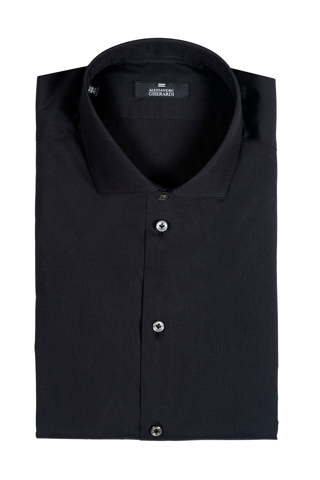 ALESSANDRO GHERARDI - Camasa neagra, model trim-fit, din 100% bumbac.