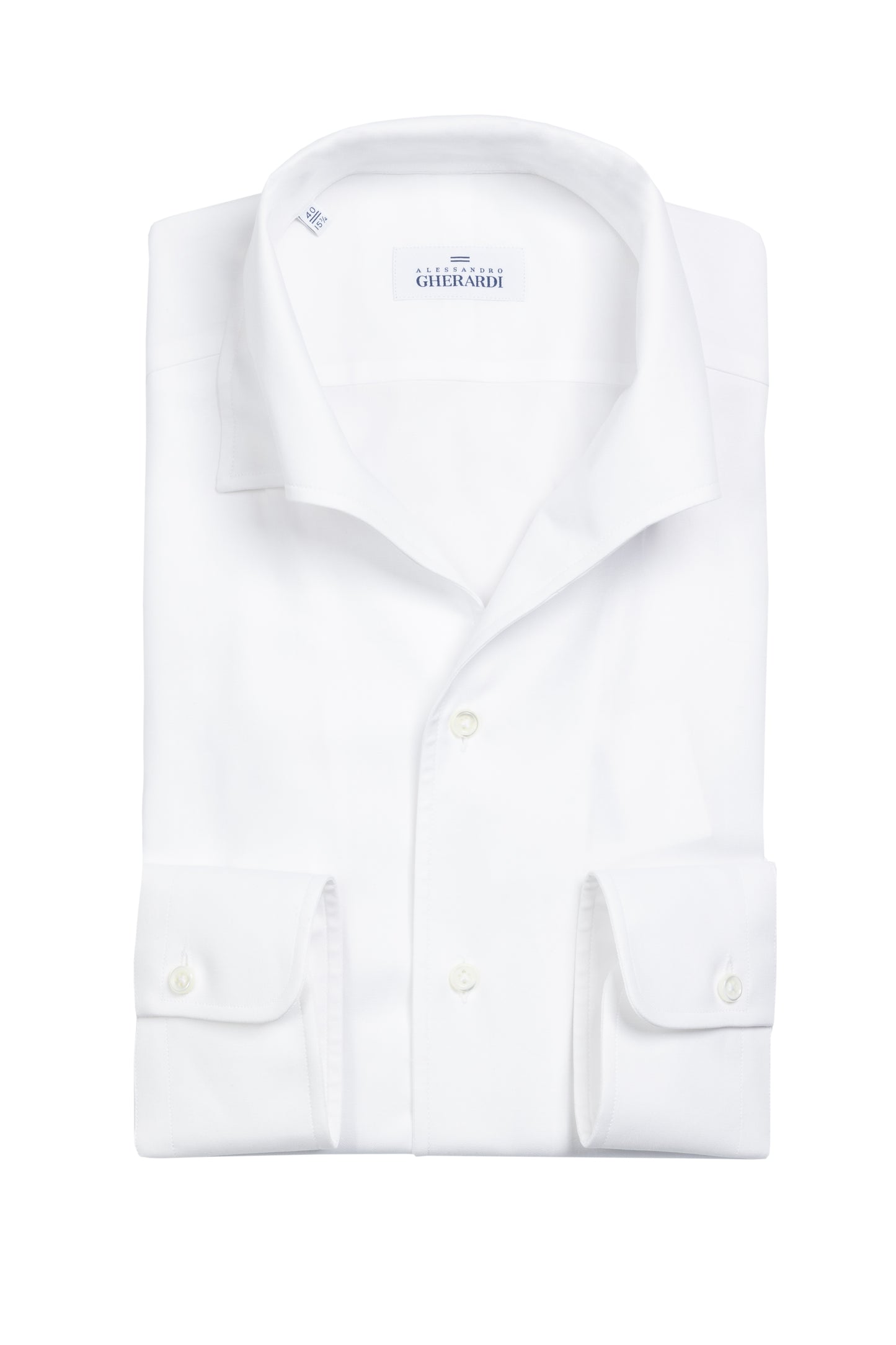 ALESSANDRO GHERARDI - Camasa alba, model slim-fit, din 100% bumbac.