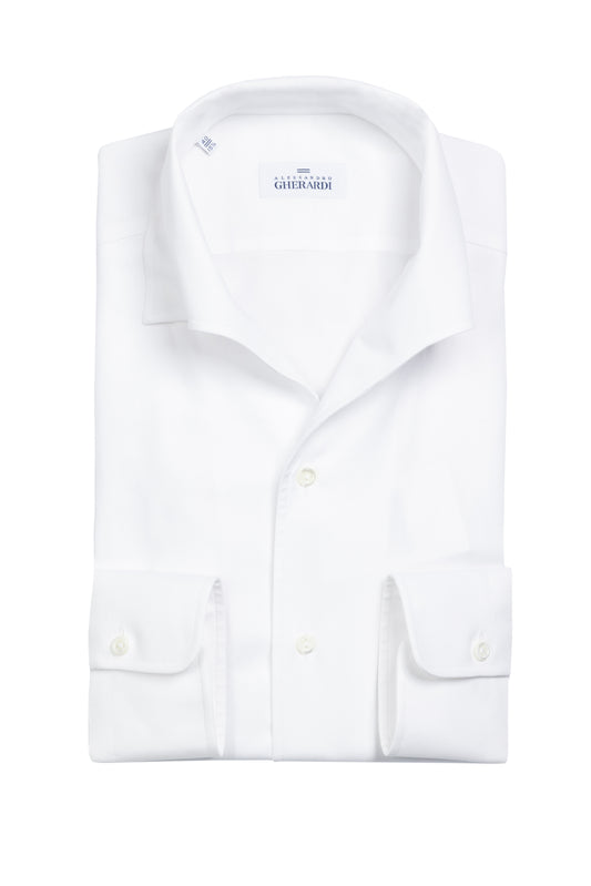 ALESSANDRO GHERARDI - Camasa alba, model slim-fit, din 100% bumbac.