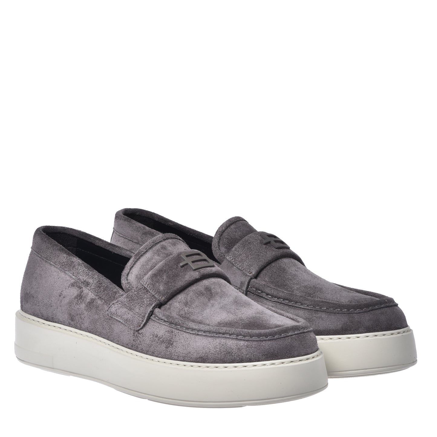 BALDININI - Loafers din piele intoarsa, gri.