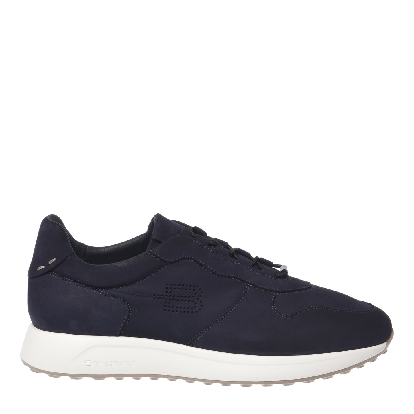 BALDININI - Sneakers din piele intoarsa, cu siret, bleumarin.