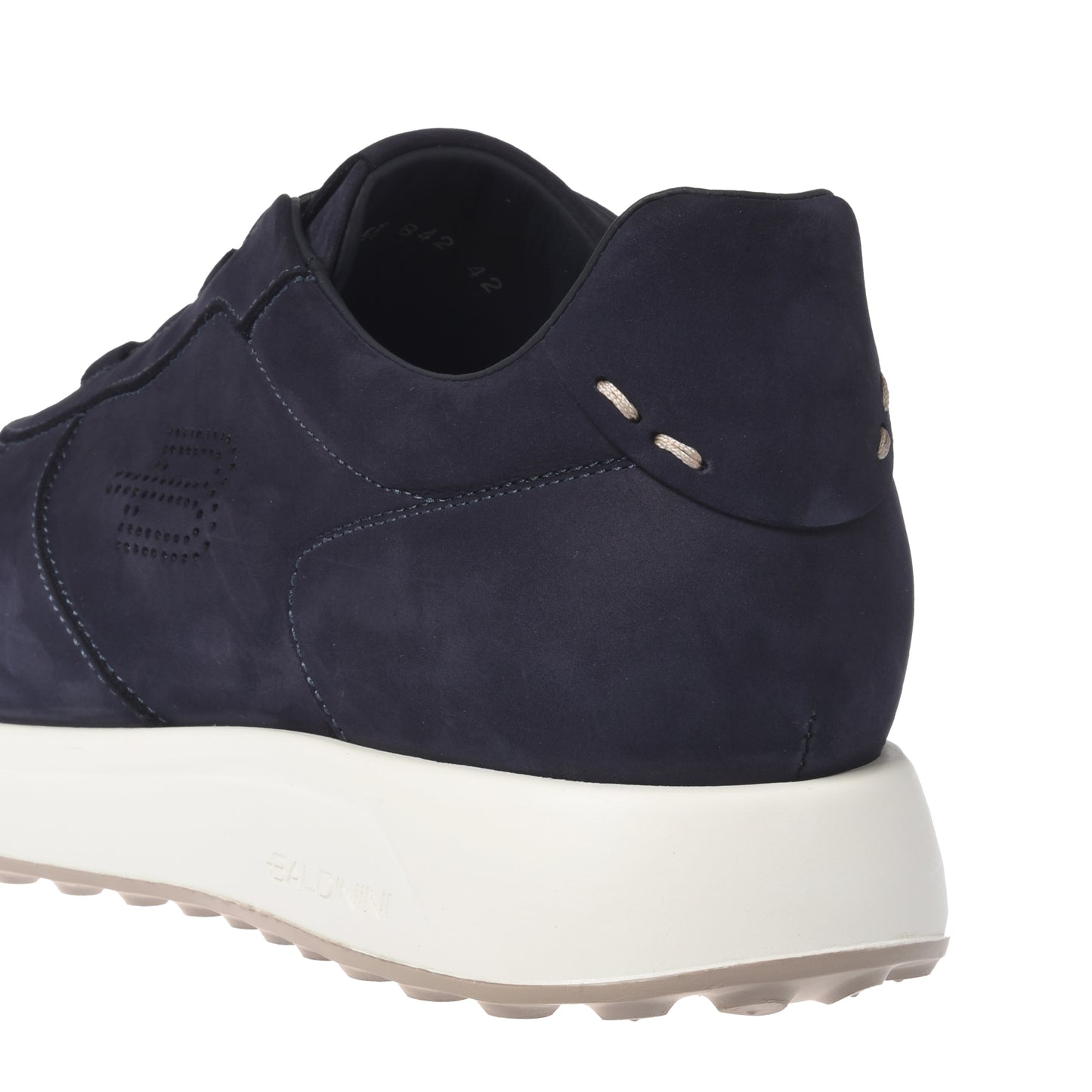 BALDININI - Sneakers din piele intoarsa, cu siret, bleumarin.