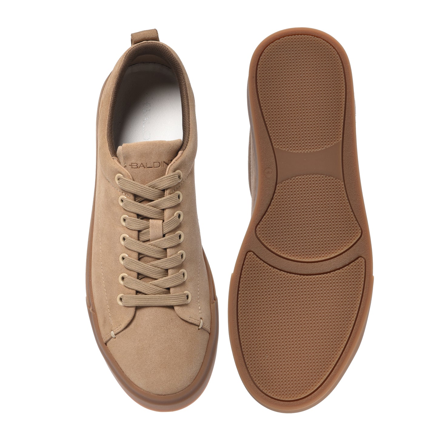 BALDININI - Sneakers din piele, cu siret, bej.