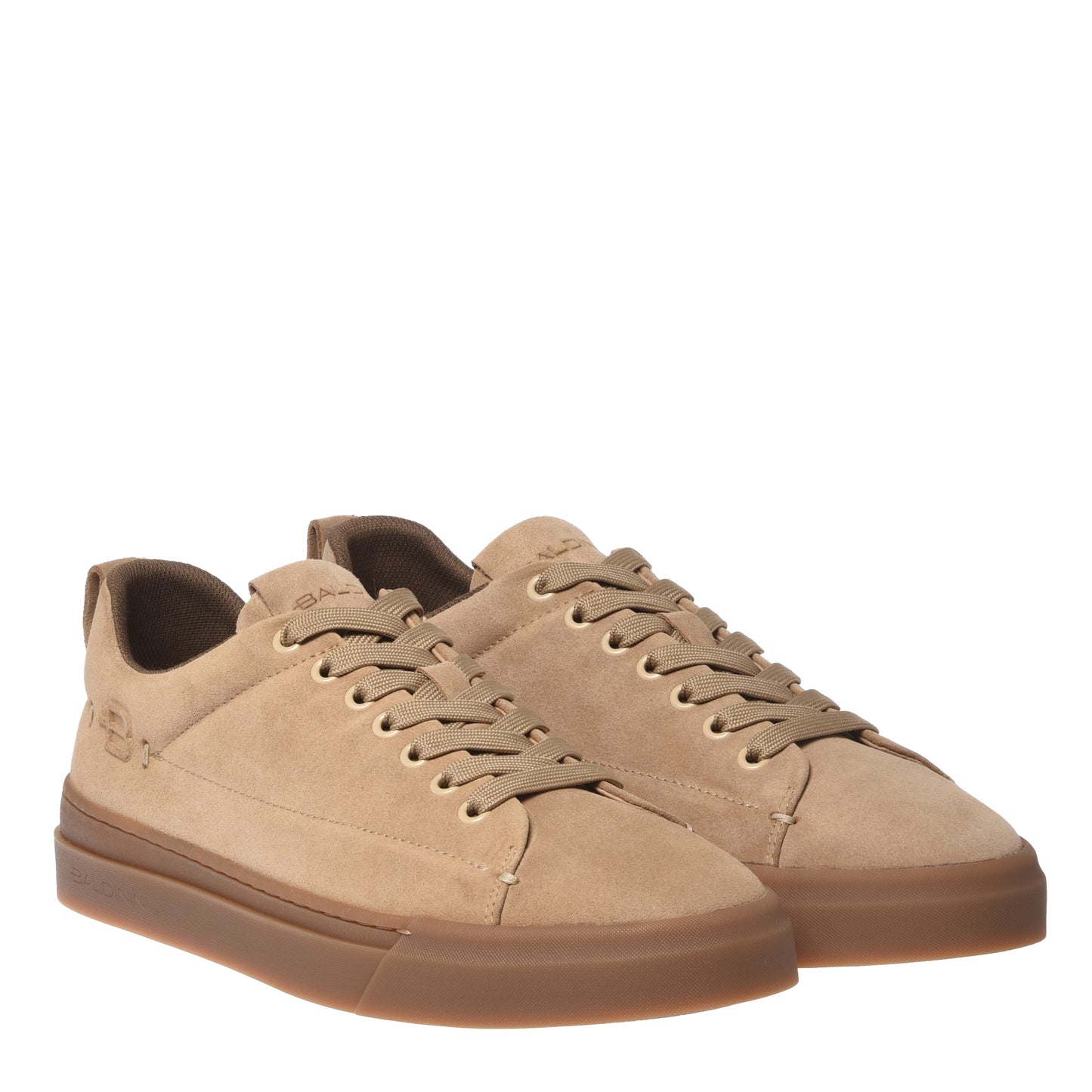 BALDININI - Sneakers din piele, cu siret, bej.