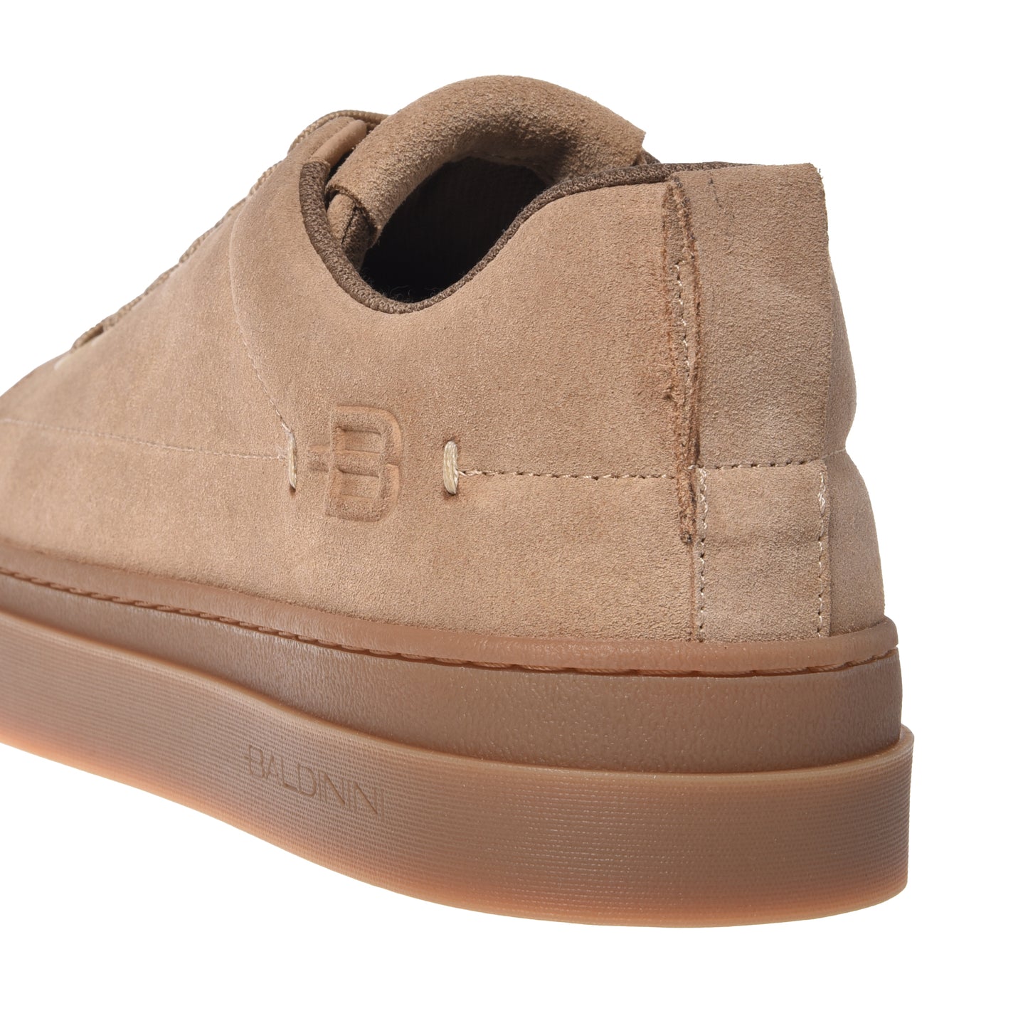 BALDININI - Sneakers din piele, cu siret, bej.