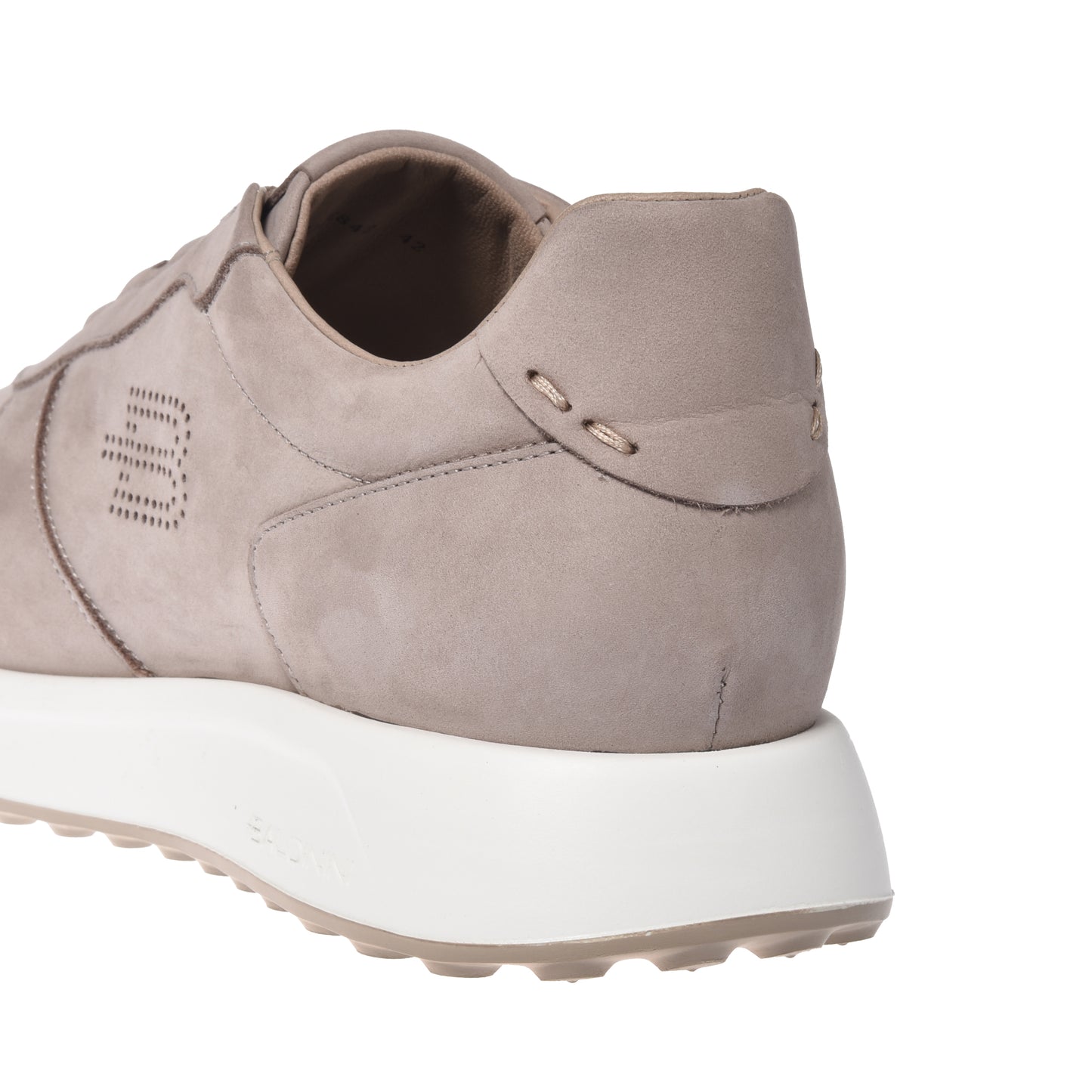 BALDININI - Sneakers din piele intoarsa, cu siret, gri-bej.