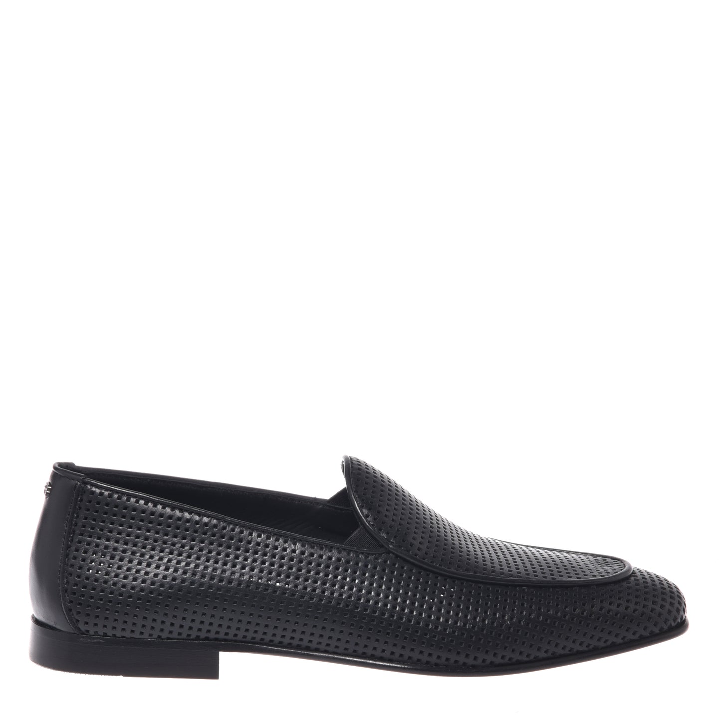 BALDININI - Loafers din piele, model cu perforatii, negru.
