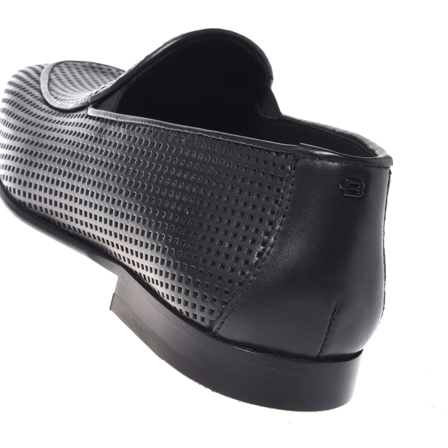 BALDININI - Loafers din piele, model cu perforatii, negru.