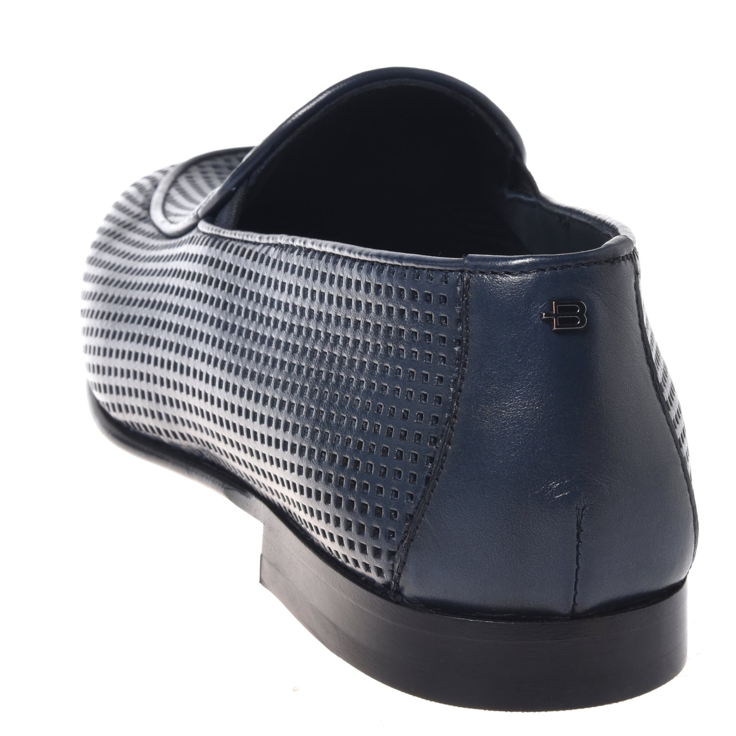 BALDININI - Loafers din piele, model cu perforatii, bleu-oceano.