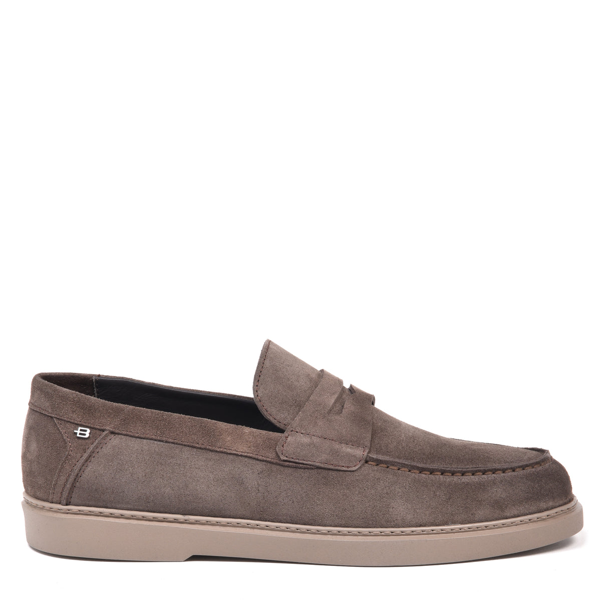 BALDININI - Loafers din piele intoarsa, gri.