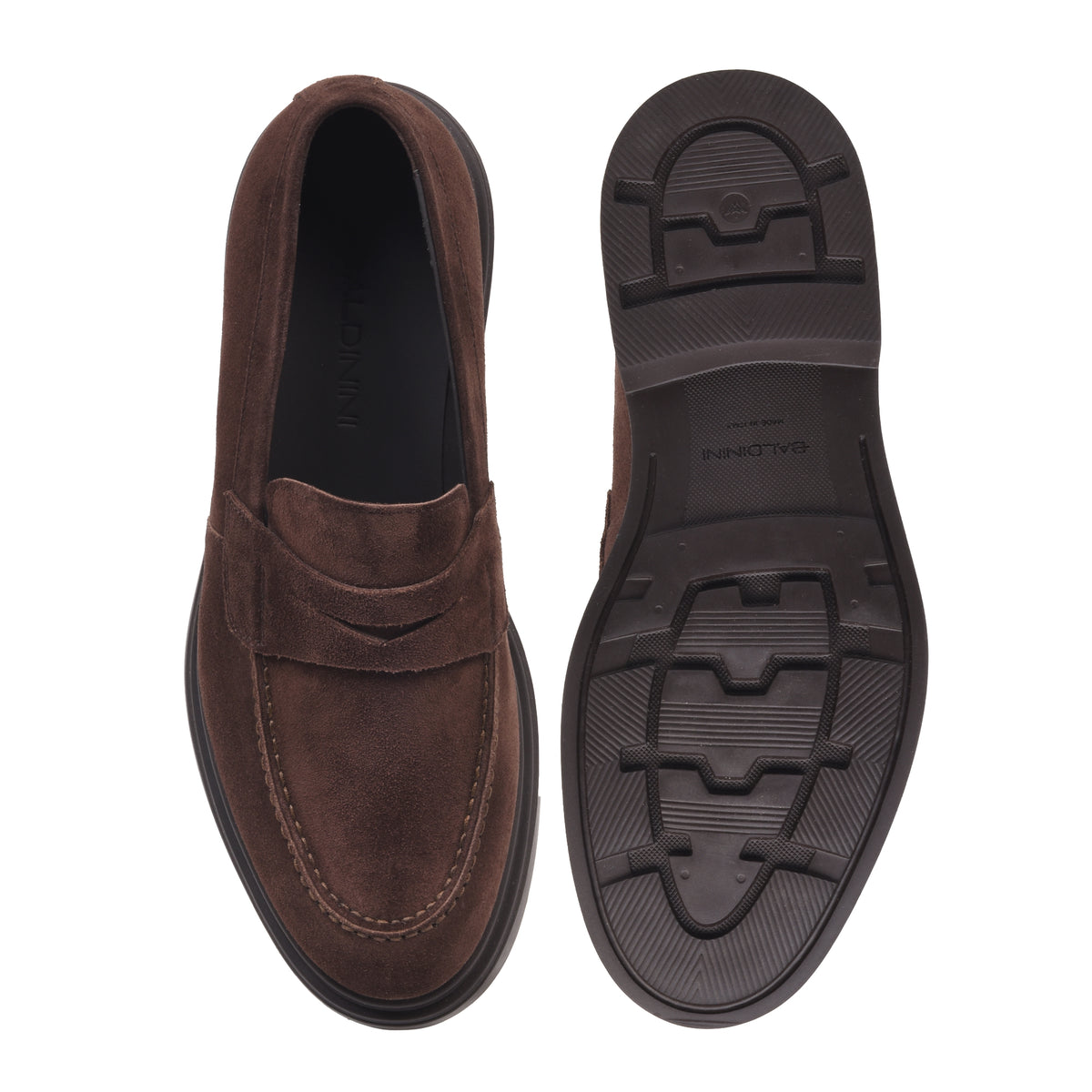BALDININI - Loafers din piele intoarsa, maro.