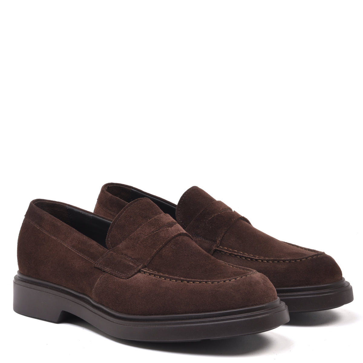 BALDININI - Loafers din piele intoarsa, maro.