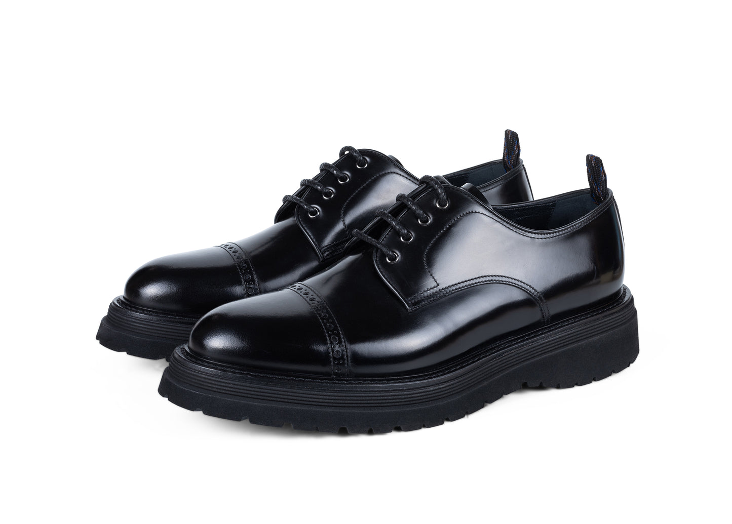 Pantofi negri, model derby Blu Barrett (Polished Nero-Vail-001.1)