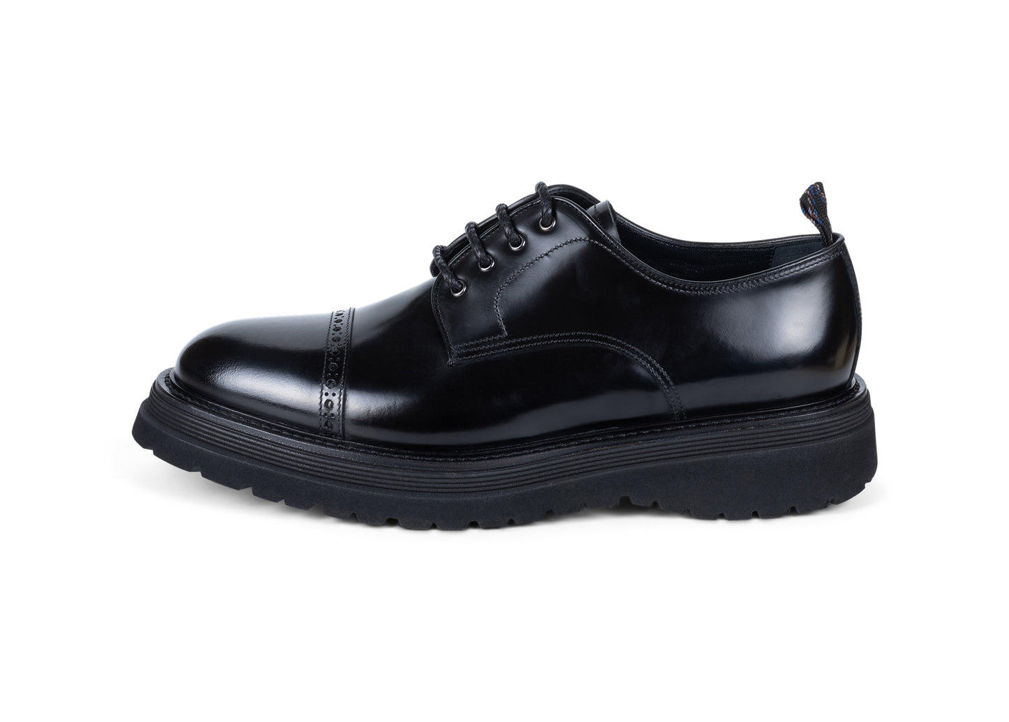 Pantofi negri, model derby Blu Barrett (Polished Nero-Vail-001.1)