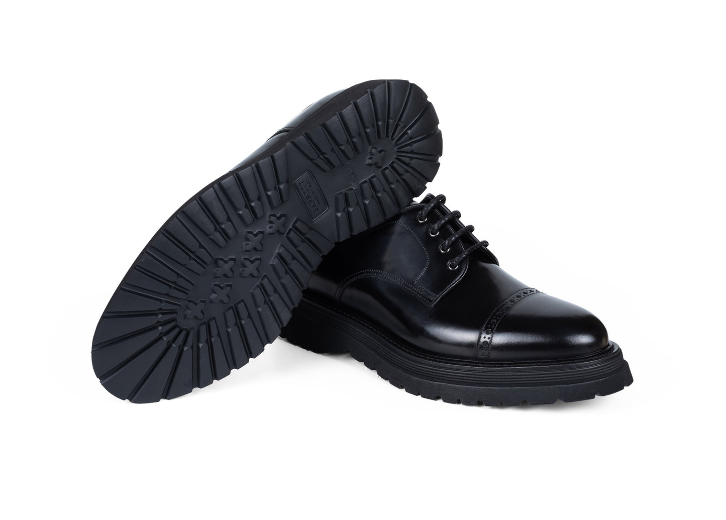 Pantofi negri, model derby Blu Barrett (Polished Nero-Vail-001.1)