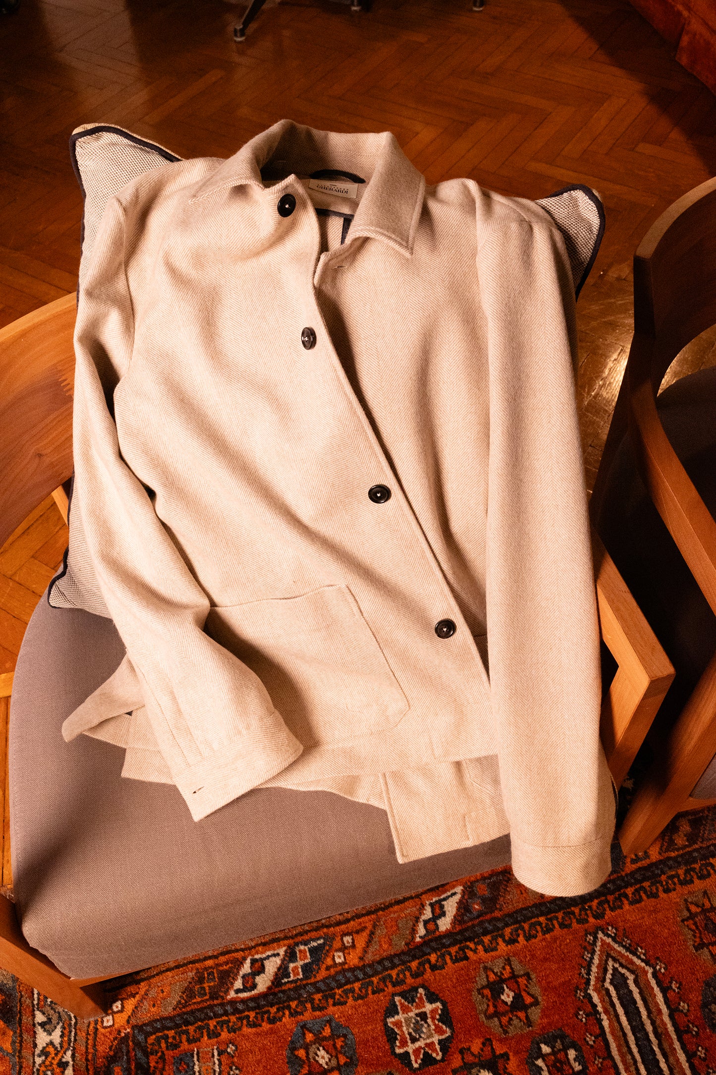 ALESSANDRO GHERARDI - Overshirt din 100% lana.