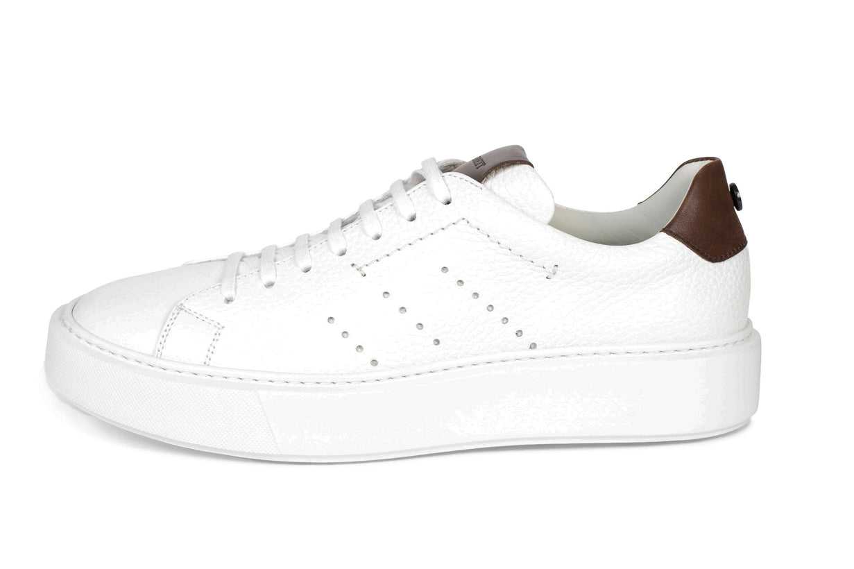 Barrett - Sneaker din piele naturala alba cu detalii maro