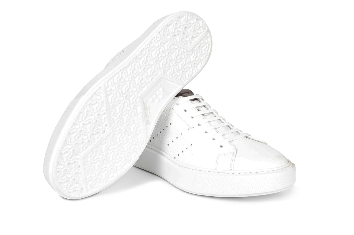 Barrett - Sneaker din piele naturala alba cu detalii maro