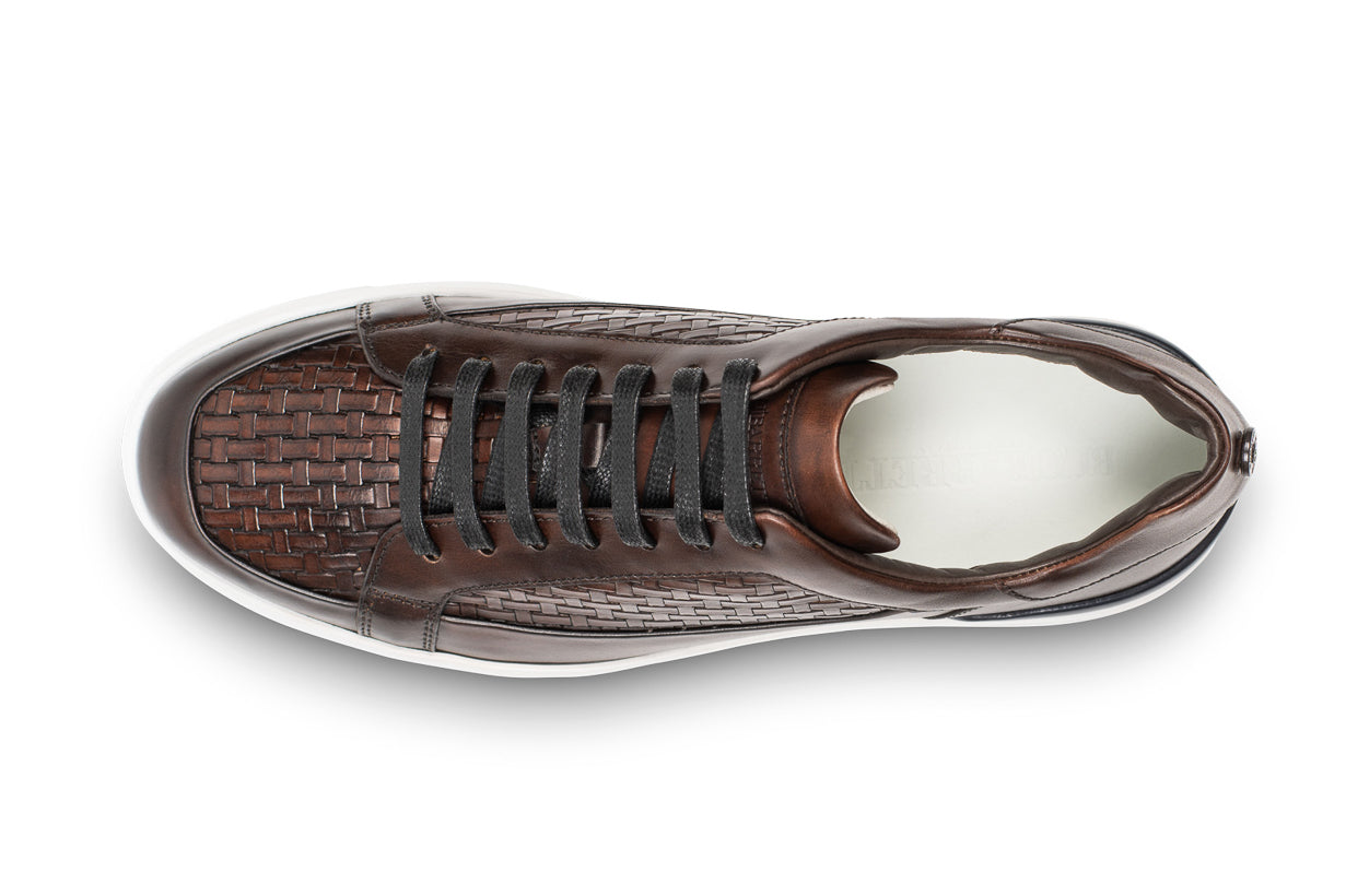Barrett - Sneaker din piele naturala maro cu model din piele impletita